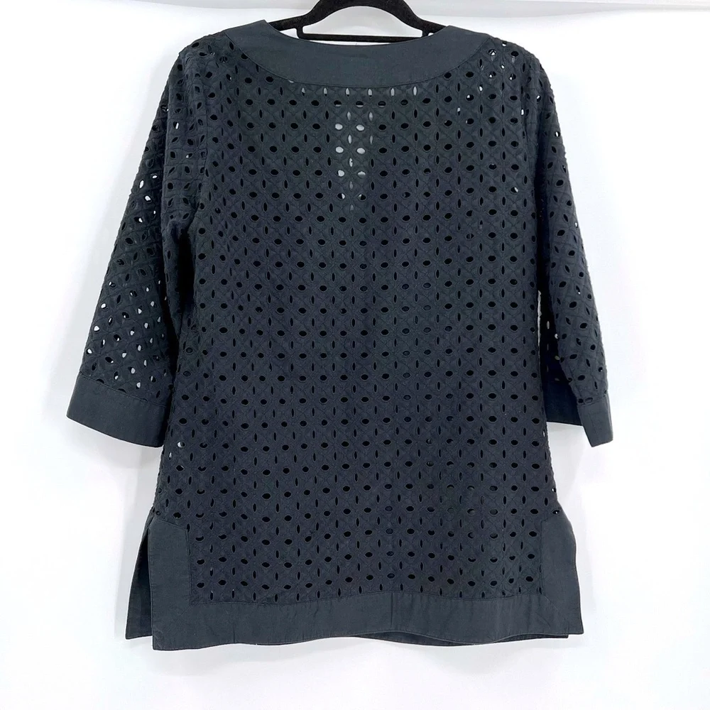 Michael Kors Black Eyelet Tunic size 10 Cotton 100%